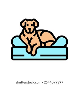 ícone de cor do cão de cama vetor. sinal do cão de cama. ilustração de símbolo isolado