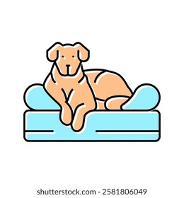 bed dog color icon vector. bed dog sign. isolated symbol illustration