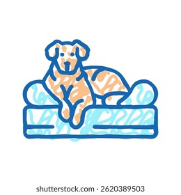 bed dog doodle icon sketch vector. bed dog sign. isolated symbol illustration