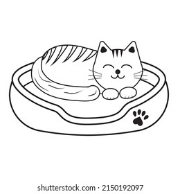 bed for dogs and cats, color isolated vector illustration