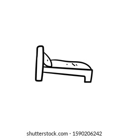 bed doodle icon vector hand drawing 