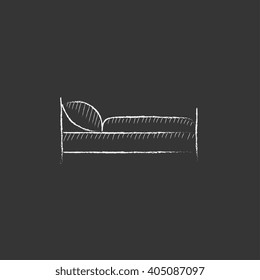 Cama. Dibujado en un icono de tiza.