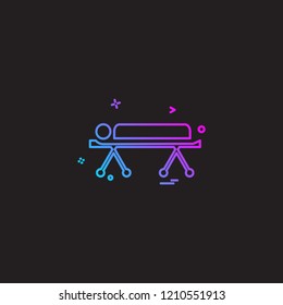 bed emergency hospital patient strature stretcher icon vector desige