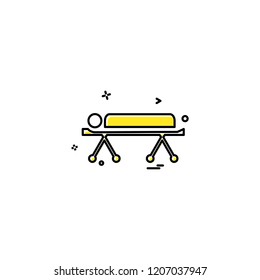 bed emergency hospital patient stretcher icon vector 