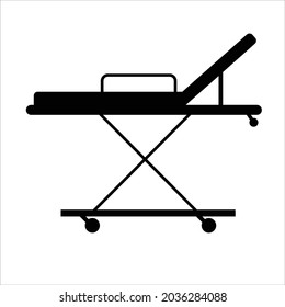 Bed, emergency, medicine, stretcher icon, Adjustable,crank, healthcare, hospital, medical, pedal icon