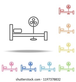 bed and fan icon. Elements of Web in multi colored icons. Simple icon for websites, web design, mobile app, info graphics
