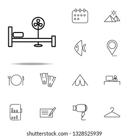 bed and fan icon. Hotel icons universal set for web and mobile
