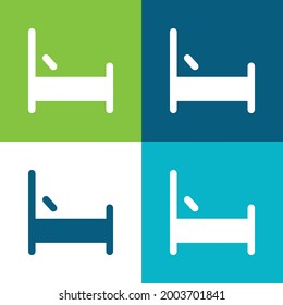Bed Flat cuatro colores mínimo conjunto de iconos