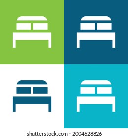 Bed Flat cuatro colores mínimo conjunto de iconos