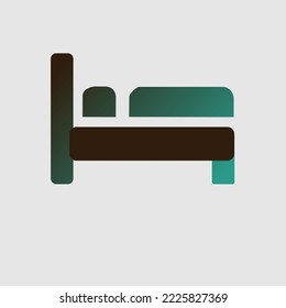 bed flat icon. Hotel flat icon