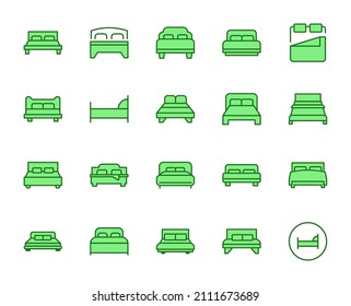 Bed flat icon. Single high quality outline symbol for web design or mobile app.  House thin line signs for design logo, visit card, etc. Outline pictogram EPS10