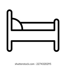 Bed flat line icon. Outline sign for mobile concept and web design, store - Shutterstock ID 2274320295