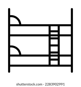 Bed flat line icon. Outline sign for mobile concept and web design, store