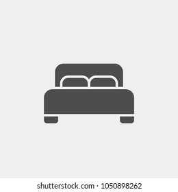 Bed flat vector icon. Hotel flat vector icon. Accommodation flat vector icon
