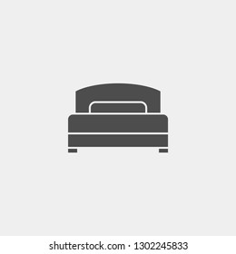 Bed flat vector icon. Hotel flat vector icon. Accommodation flat vector icon