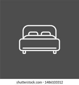 Bed flat vector icon. Hotel flat vector icon. Accommodation flat vector icon
