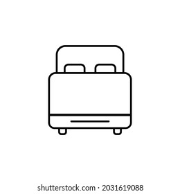 Bed flat vector icon. Hotel flat vector icon. Accommodation flat vector icon. 