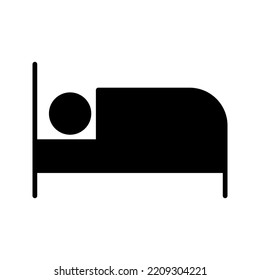 Bed flat vector icon. Hotel flat vector icon. Accommodation flat vector icon