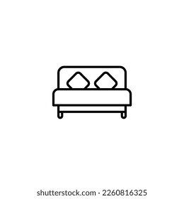 Bed flat vector icon. Hotel flat vector icon. Lodging flat vector icon