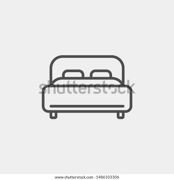 Bed flat vector icon. Hotel flat vector icon.\
Accommodation flat vector\
icon