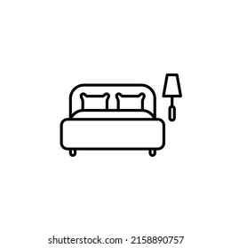 Bed Flat Vector Icon. Rooms Flat Vector Icon. Lodging Flat Vector Icon