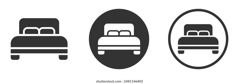 Bed flat vector icons collection