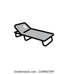 Icono de color de la línea plegable de la cama. Pictograma de esquema para página web, aplicación móvil, promoción