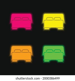 Icono de vector neonato brillante de cuatro colores