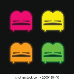 Icono de vector neonato brillante de cuatro colores