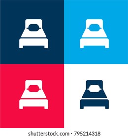 Bed four color material and minimal icon logo set in red and blue