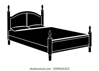 Un diseño de Vector de silueta de marco de cama