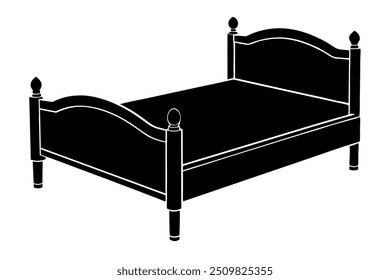 Un diseño de Vector de silueta de marco de cama