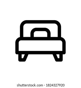 Bed  (Furniture) icon outline vector. isolated on white background