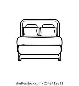 Bed furniture symbol vector illustration