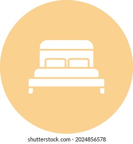 Diseño de iconos de vectores de círculo de glifos de cama