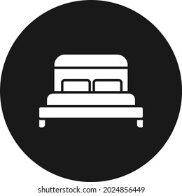 Bed Glyph Inverted Vector Icon Design
