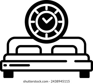 Bed glyph and line vector illustration
