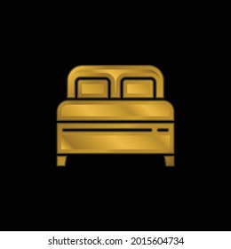 Metallic-Symbol oder Logo-Vektorgrafik mit goldenem Hintergrund