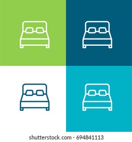 Bed green and blue material color minimal icon or logo design