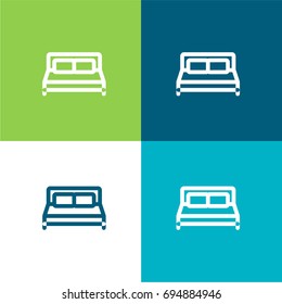 Bed green and blue material color minimal icon or logo design