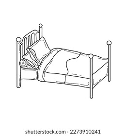 bed handrawn doodle illustrations vector set
