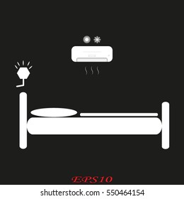 bed holiday hotel, icon, vector illustration eps10