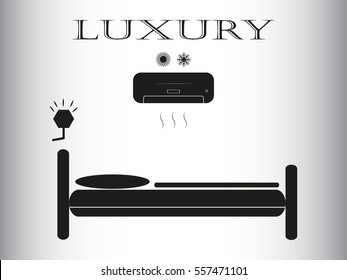 bed holiday hotel, icon, vector illustration eps10