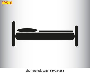 bed holiday hotel, icon, vector illustration eps10