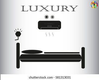 bed holiday hotel, icon, vector illustration eps10
