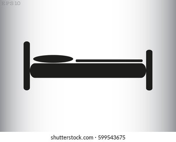 bed holiday hotel, icon, vector illustration eps10