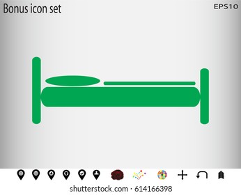 bed holiday hotel, icon, vector illustration eps10