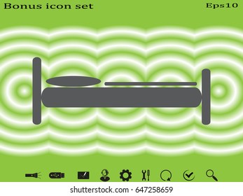 bed holiday hotel, icon, vector illustration eps10