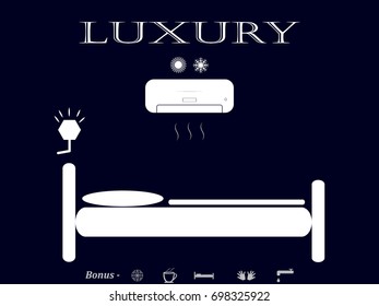 bed holiday hotel, icon, vector illustration eps10