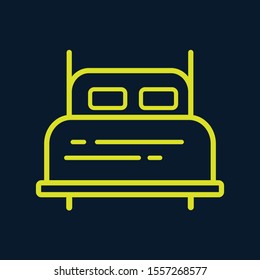 bed home interior line green and blue icon vector Design for apps,web,and advertisement.
